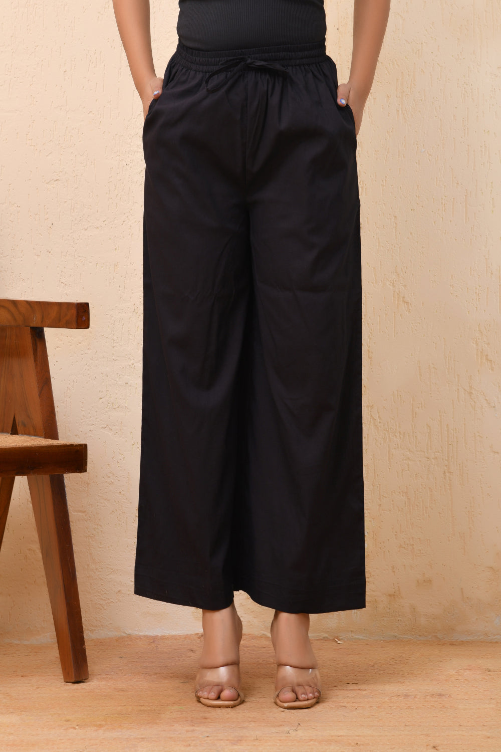 Vaasva Women White Solid Palazzo Pant | Grocsy