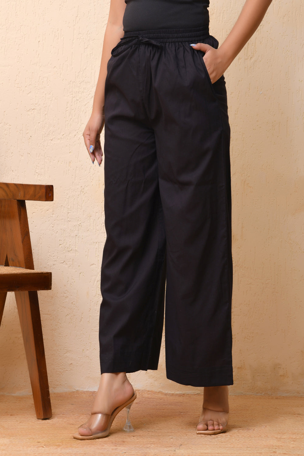 Vaasva Women White Solid Palazzo Pant | Grocsy