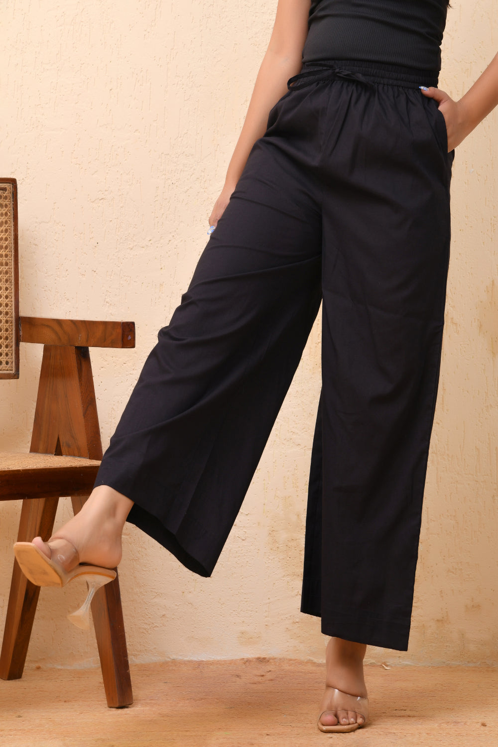 Vaasva Women White Solid Palazzo Pant | Grocsy