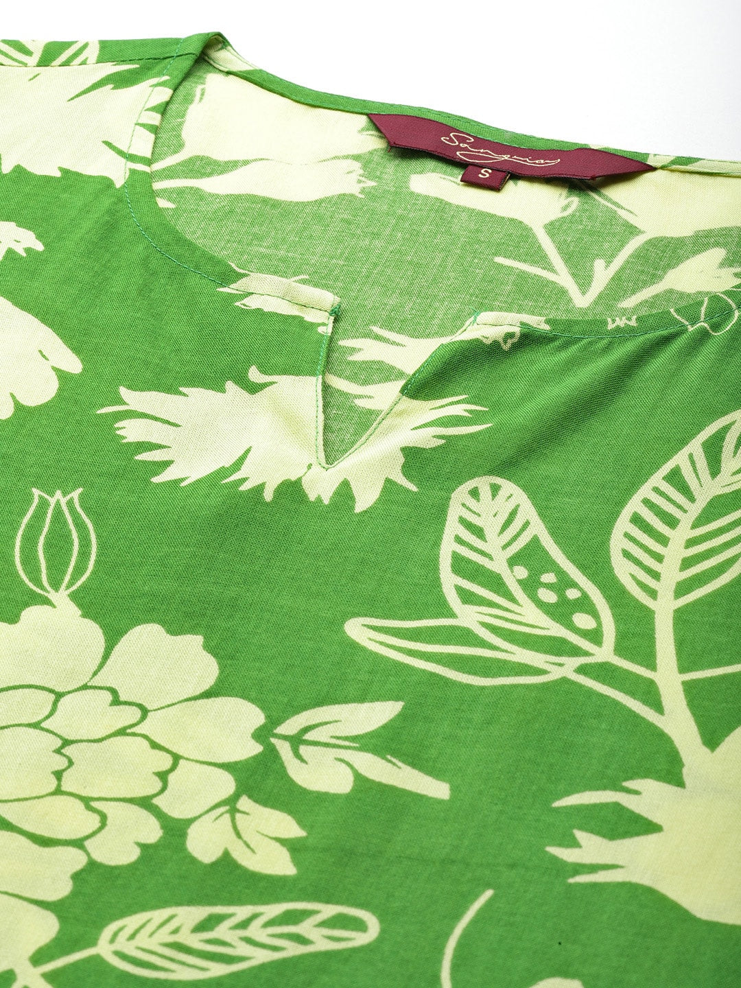 Sangria Floral Printed Regular Kurta with Trousers | Grocsy