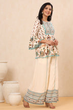 Juniper Womens Ivory Floral Printed Rayon Clothing Set | Grocsy