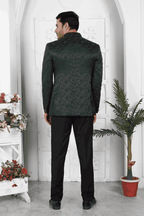 Raivat Ethnic Jacquard Silk Thread Work Jodhpuri In Dark Green Colour | Grocsy