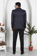 Raivat Ethnic Jacquard Silk Thread Work Jodhpuri In Navy Blue Colour | Grocsy