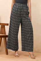 Vaasva Women Dobby Flared Pants | Grocsy