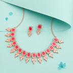 Tehzeeb Creationss Pink Colour Choker With Stud | Grocsy