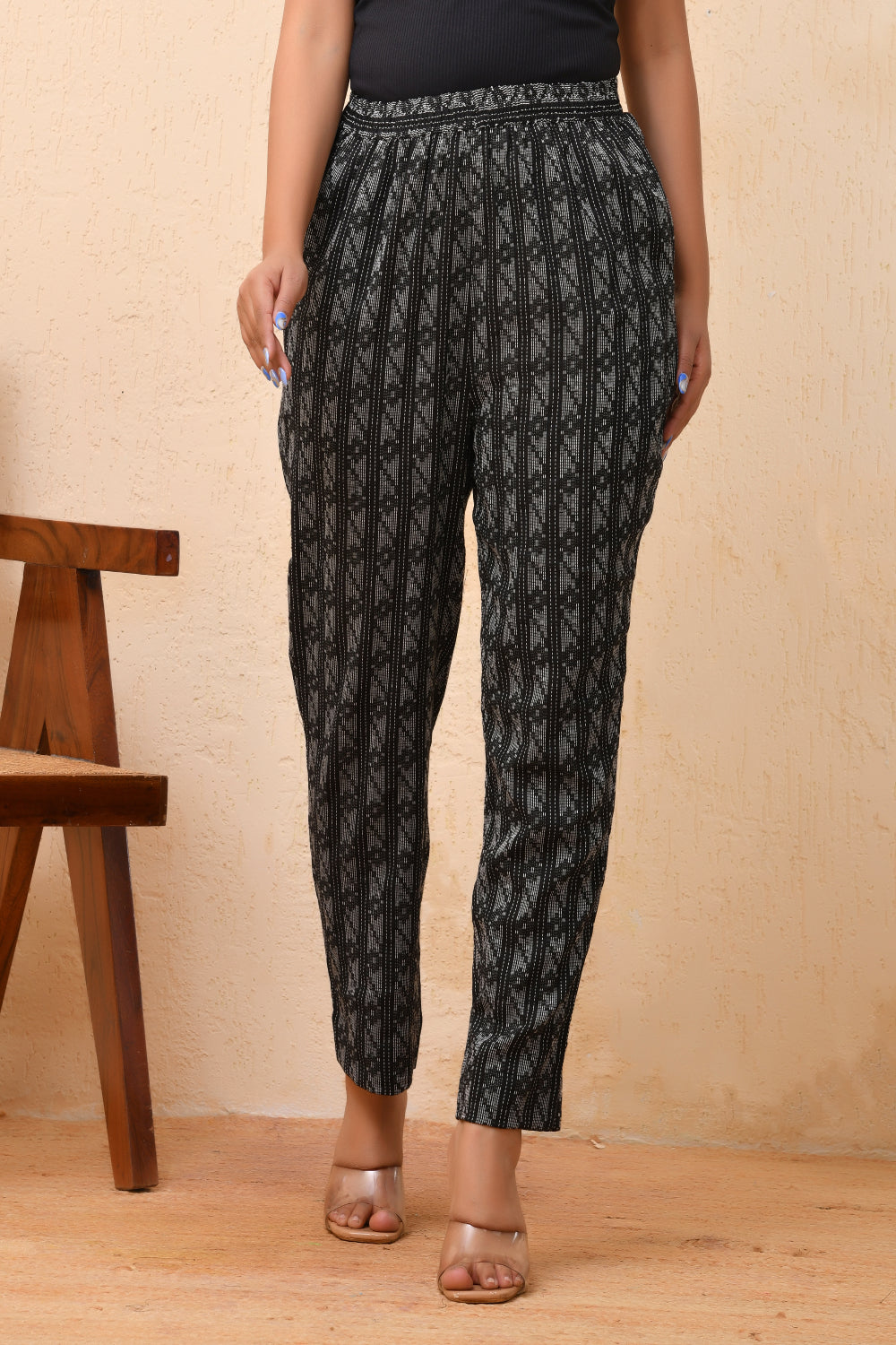 Vaasva Women Dobby Straight Pants | Grocsy