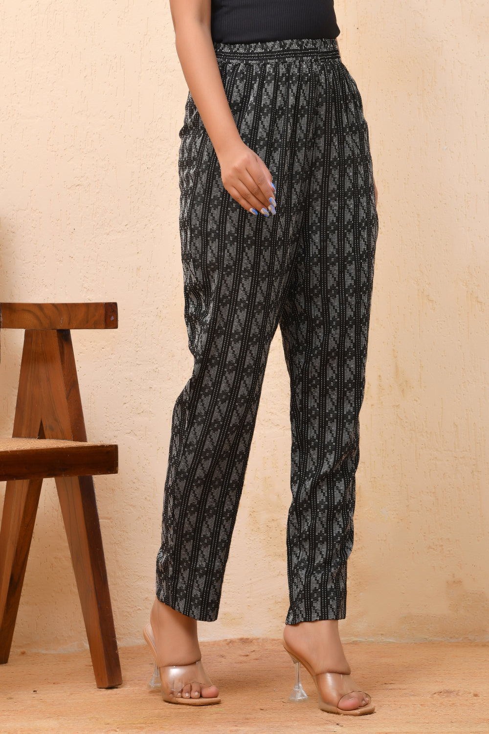 Vaasva Women Dobby Straight Pants | Grocsy