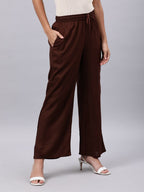Souchii Brown Liva Ethnic Palazzos | Grocsy