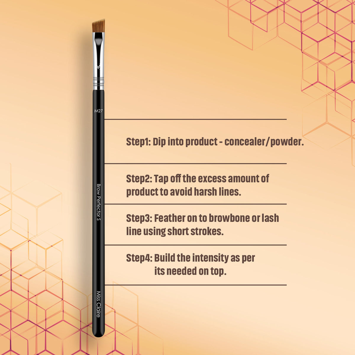 Miss Claire M27 - Brow Perfector Brush (S) - Chrome | Grocsy
