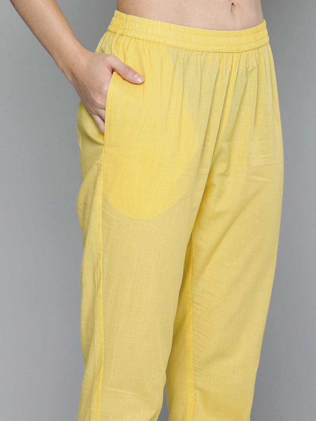 HERE&NOW Women Regular Gotta Patti Pure Cotton Kurta with Trousers | Grocsy