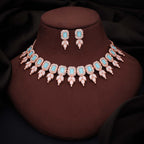 Tehzeeb Creationss Sky Blue Colour Choker With Stud | Grocsy