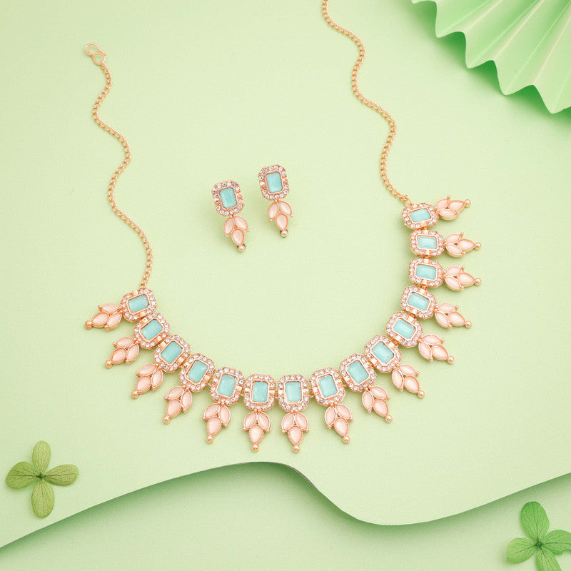 Tehzeeb Creationss Sky Blue Colour Choker With Stud | Grocsy