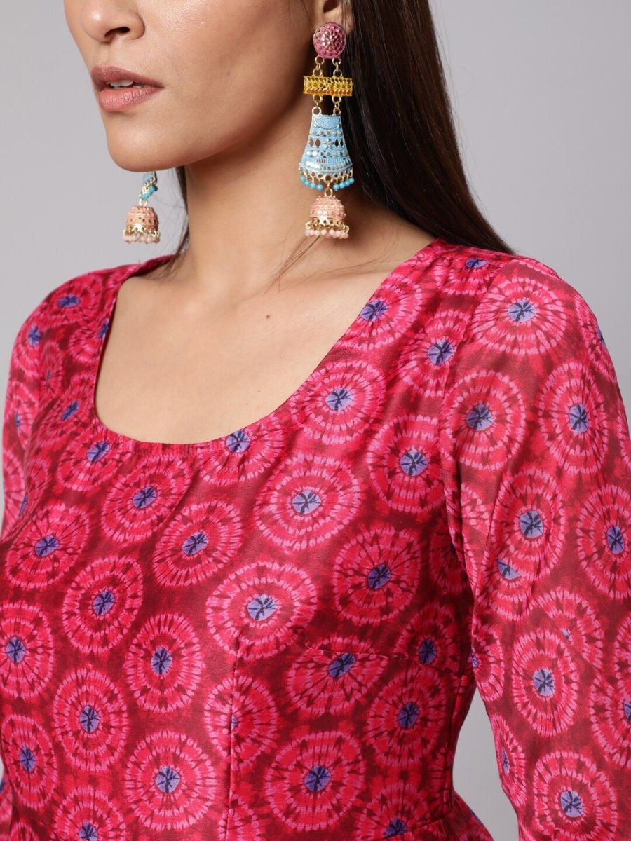 Aks Tie & Dyed Anarkali Kurta | Grocsy