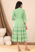 Juniper Green Viscose Rayon Dress | Grocsy