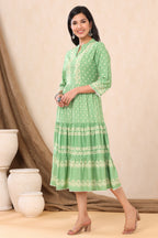 Juniper Green Viscose Rayon Dress | Grocsy
