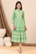 Juniper Green Viscose Rayon Dress | Grocsy