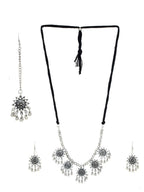Cardinal Silver-Toned Oxidised Jewellery Set