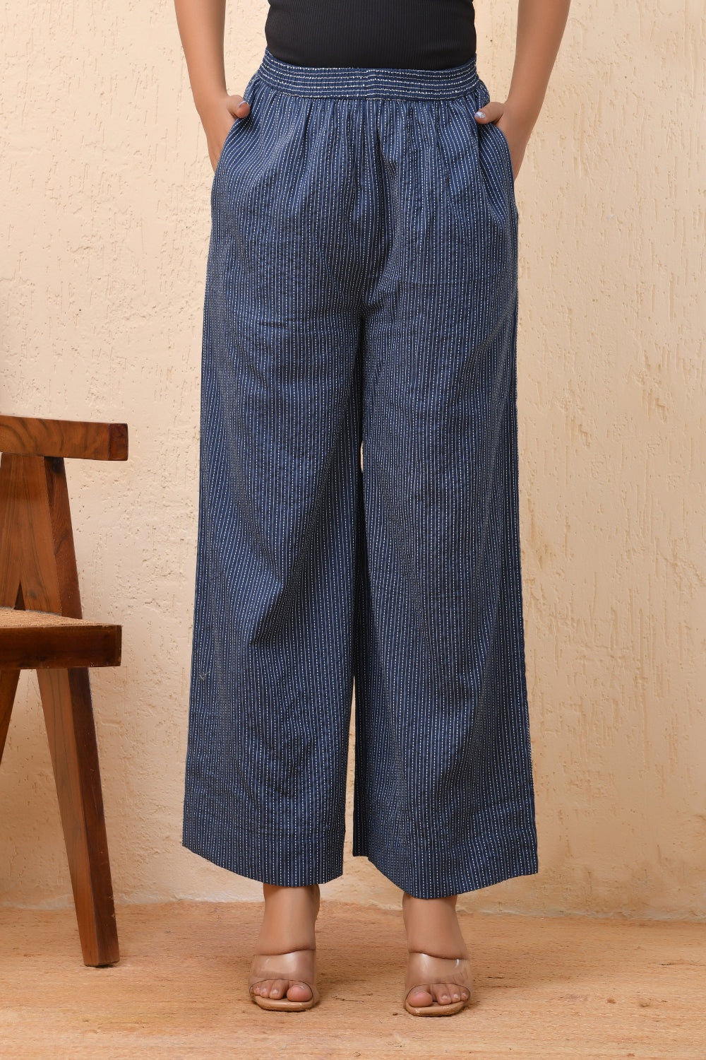Vaasva Women Royal Blue Palazzo Pants | Grocsy