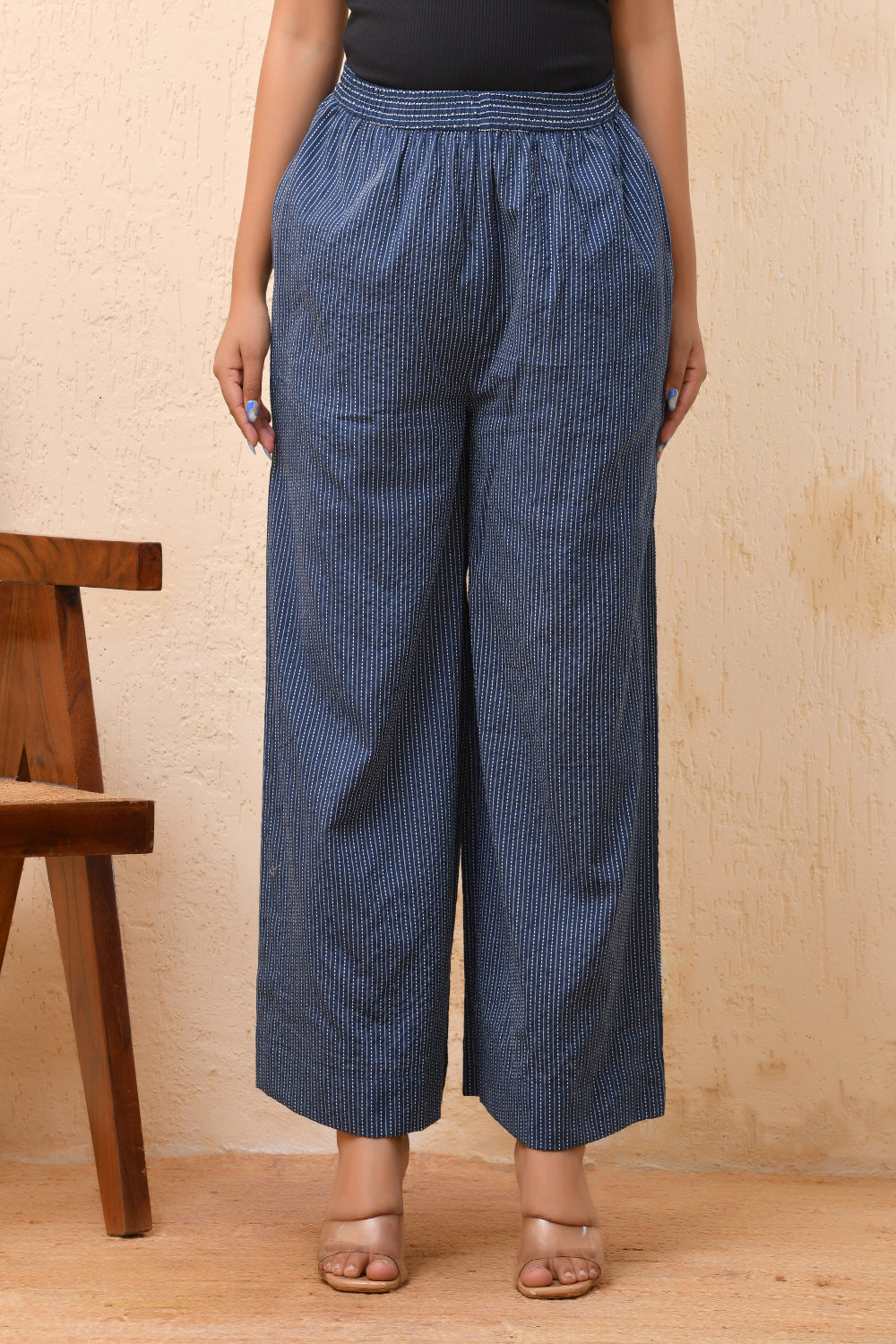 Vaasva Women Royal Blue Palazzo Pants | Grocsy