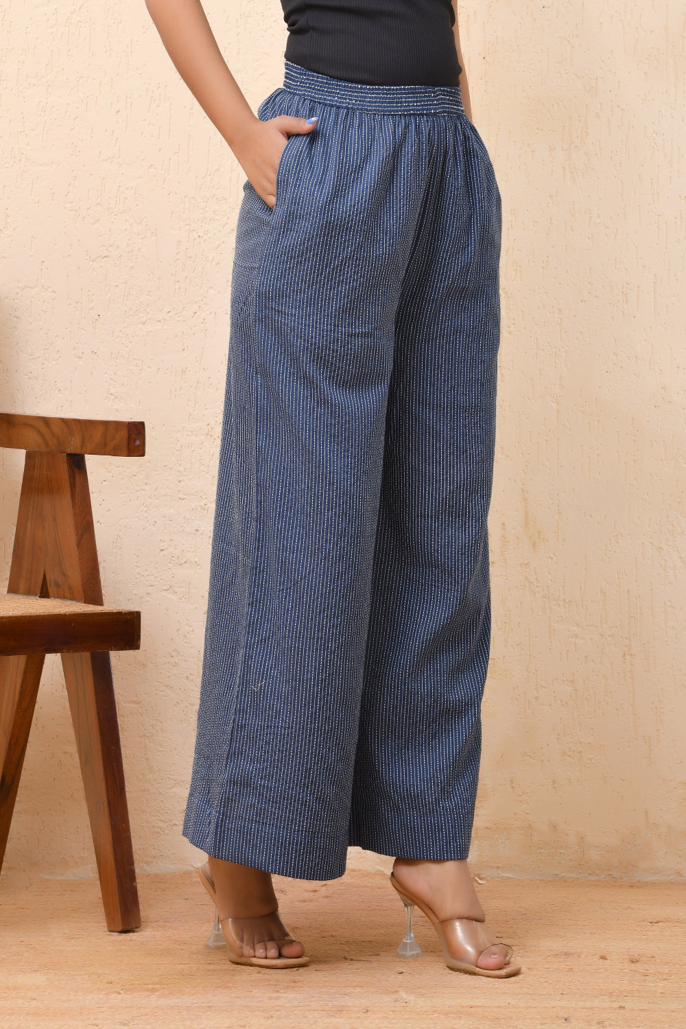 Vaasva Women Royal Blue Palazzo Pants | Grocsy