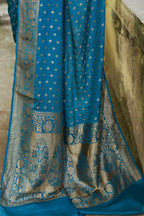 Joban Fashion Peacock Crepe Chiffon Pure Handloom Banarasi Silk Saree | Grocsy
