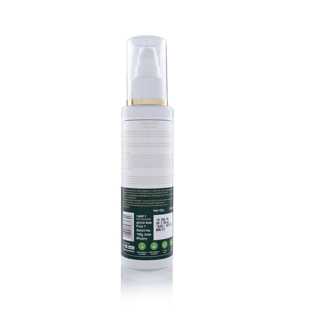 VI-JOHN Prakritik Avocado Hair serum Prevents dryness & Adds shine, 100% Natural Bio-Actives | Grocsy