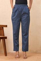 Vaasva Women Royal Blue Straight Pant | Grocsy