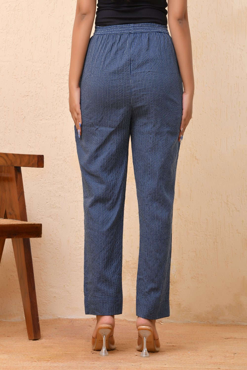 Vaasva Women Royal Blue Straight Pant | Grocsy