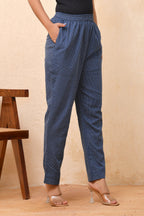 Vaasva Women Royal Blue Straight Pant | Grocsy