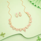 Tehzeeb Creations Gold Pleate Sea Green Choker Necklace With Stud - Swadesiicart