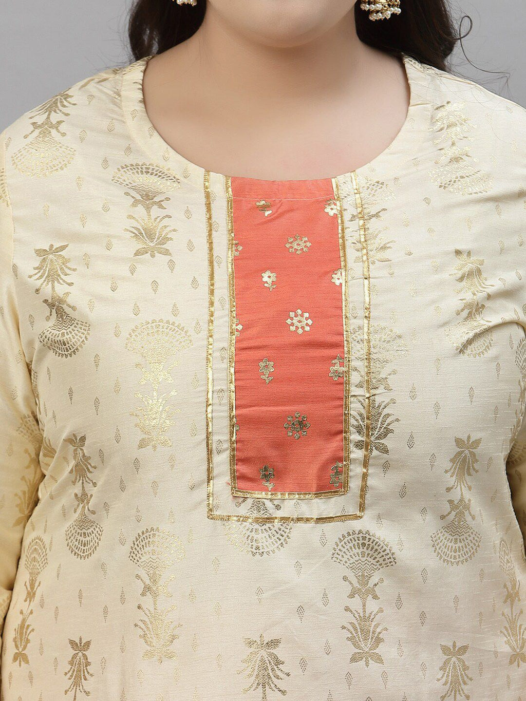 Sztori Plus Size Floral Printed Regular Kurta With Trousers | Grocsy