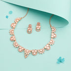Tehzeeb Creations Gold Pleate White Choker Necklace With Stud | Grocsy