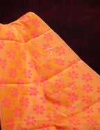 Neon Orange Colour Chanderi Block Print Saree By Gayathri Reddy Designer Studio | Grocsy