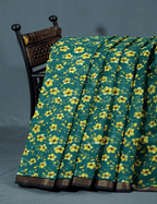 Peacock Green Colour Block Print Pure Kota Cotton Saree By Gayathri Reddy Designer Studio | Grocsy