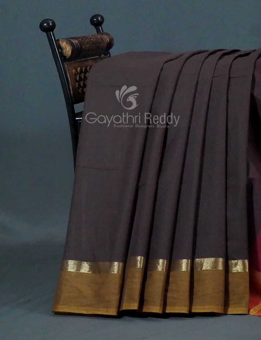 Dual Shades of Brown Pure Mangalgiri Cotton By Gayathri Reddy Designer Studio | Grocsy