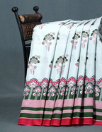 Block Print Light Pista Coloured Mulmul Cotton Saree By Gayathri Reddy Designer Studio | Grocsy