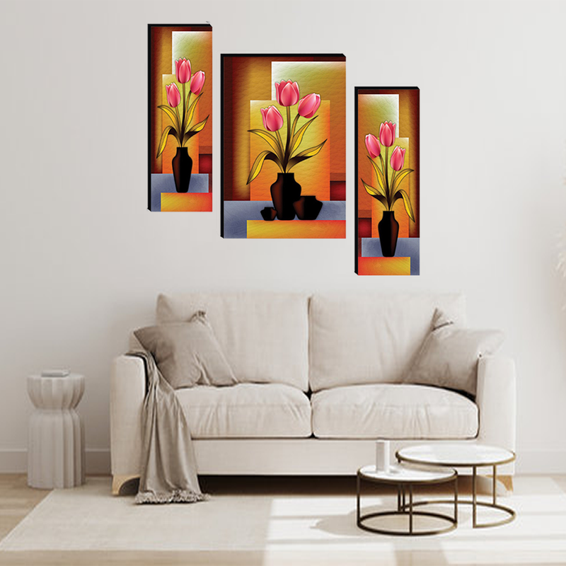 Tehzeeb Creations Set Of 3 Digital Wall Painting | Grocsy