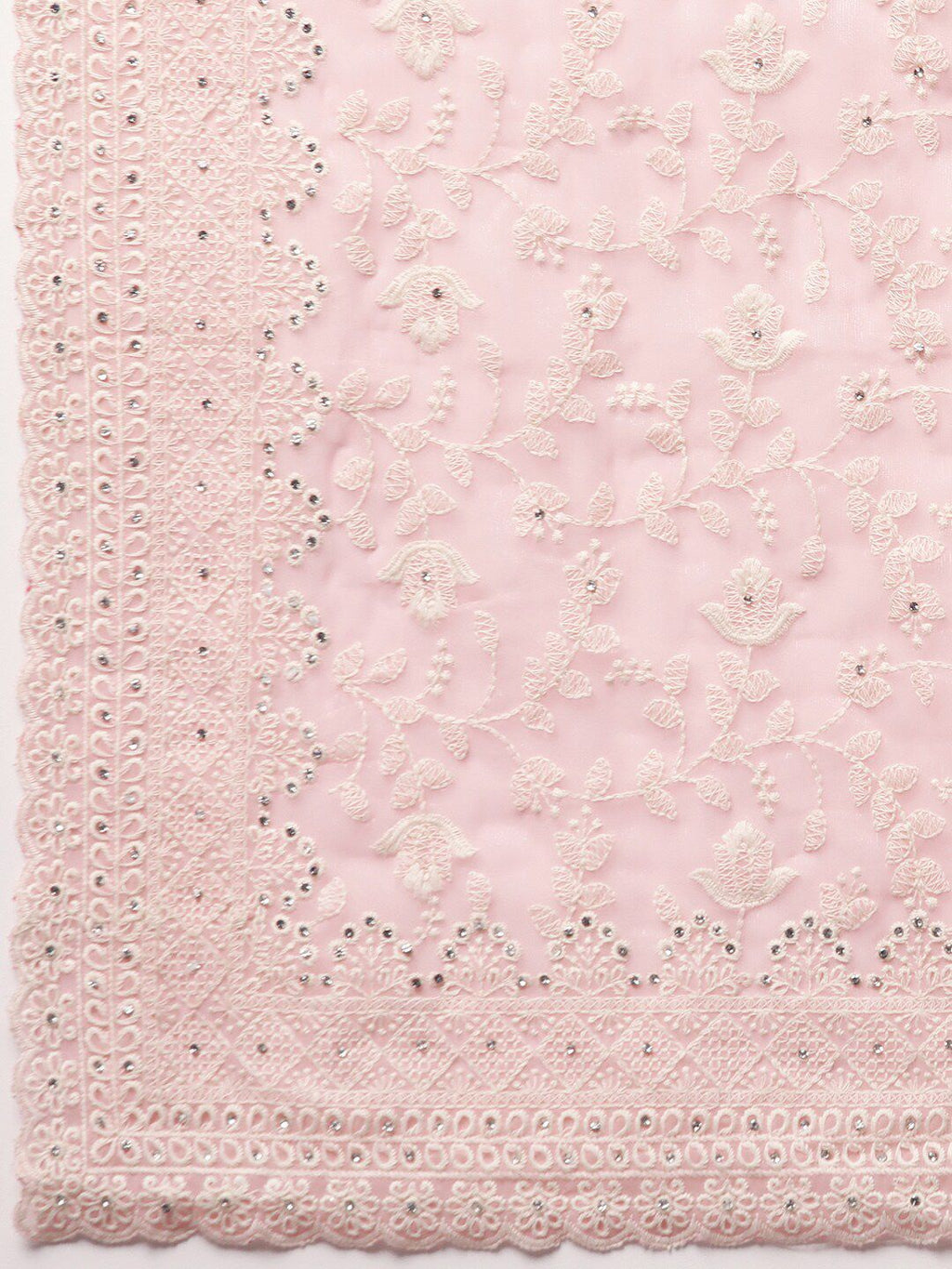 kasee Floral Embroidered Pure Chiffon Saree | Grocsy
