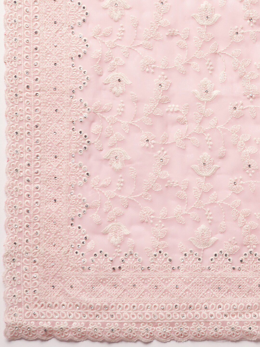 kasee Floral Embroidered Pure Chiffon Saree | Grocsy