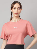 MKH Round Neck Short Sleeves Dri-FIT Yoga Sports Crop T-shirt | Grocsy