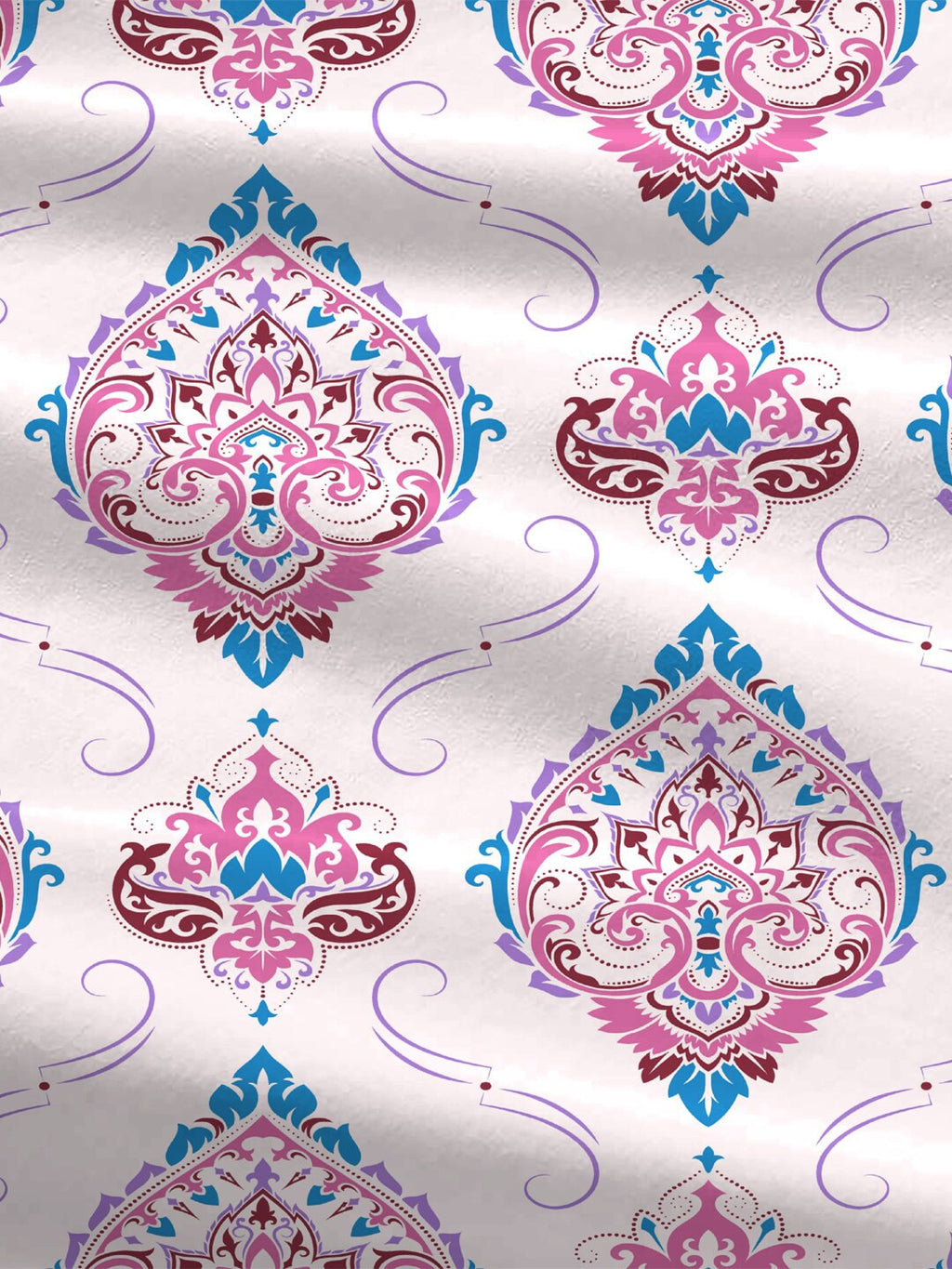MYTRIDENT Moments Pink White Ethnic Pure Cotton 120 TC Queen Bedsheet Pillow Covers | Grocsy