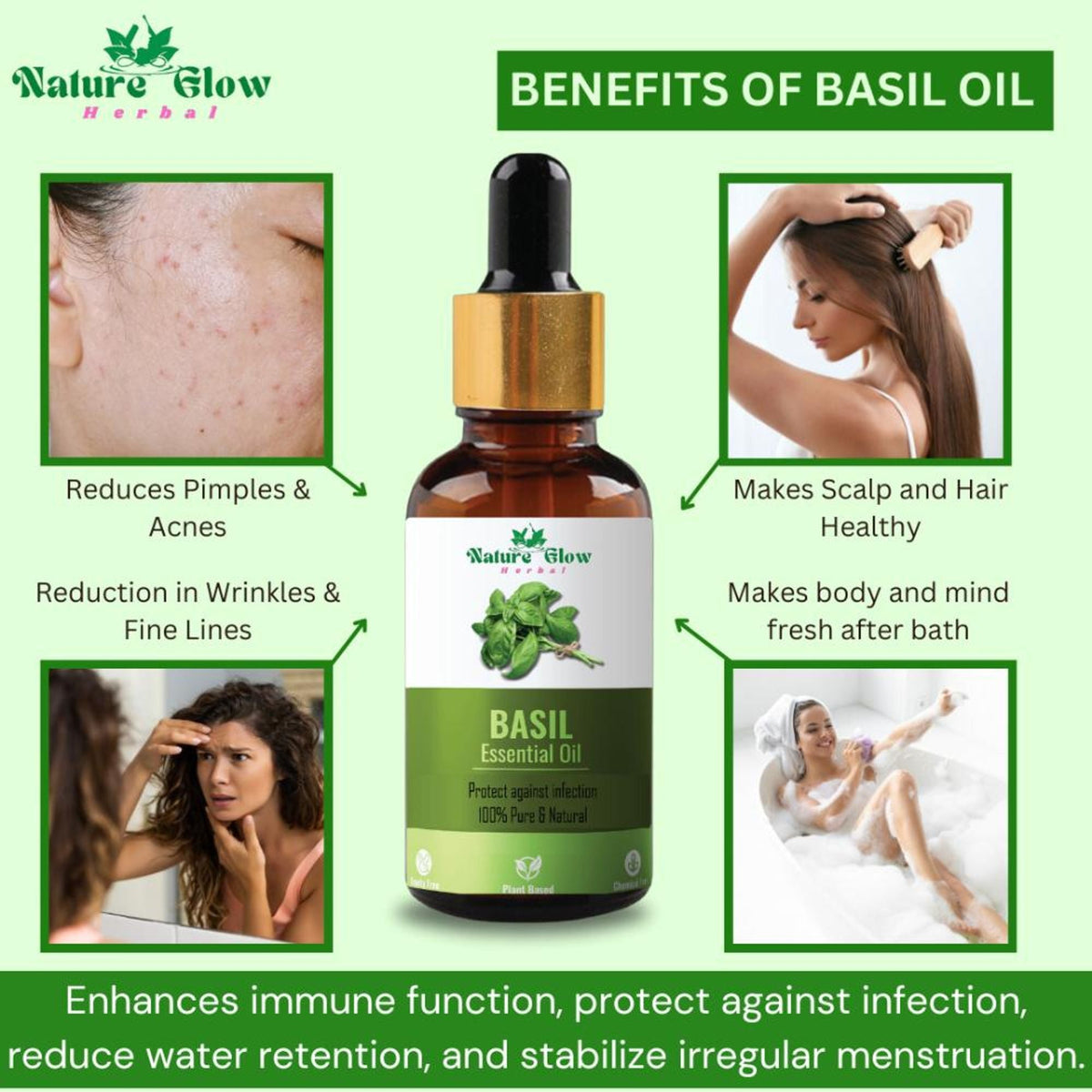 Nature Glow Herbal Basil Essential Oil | Grocsy
