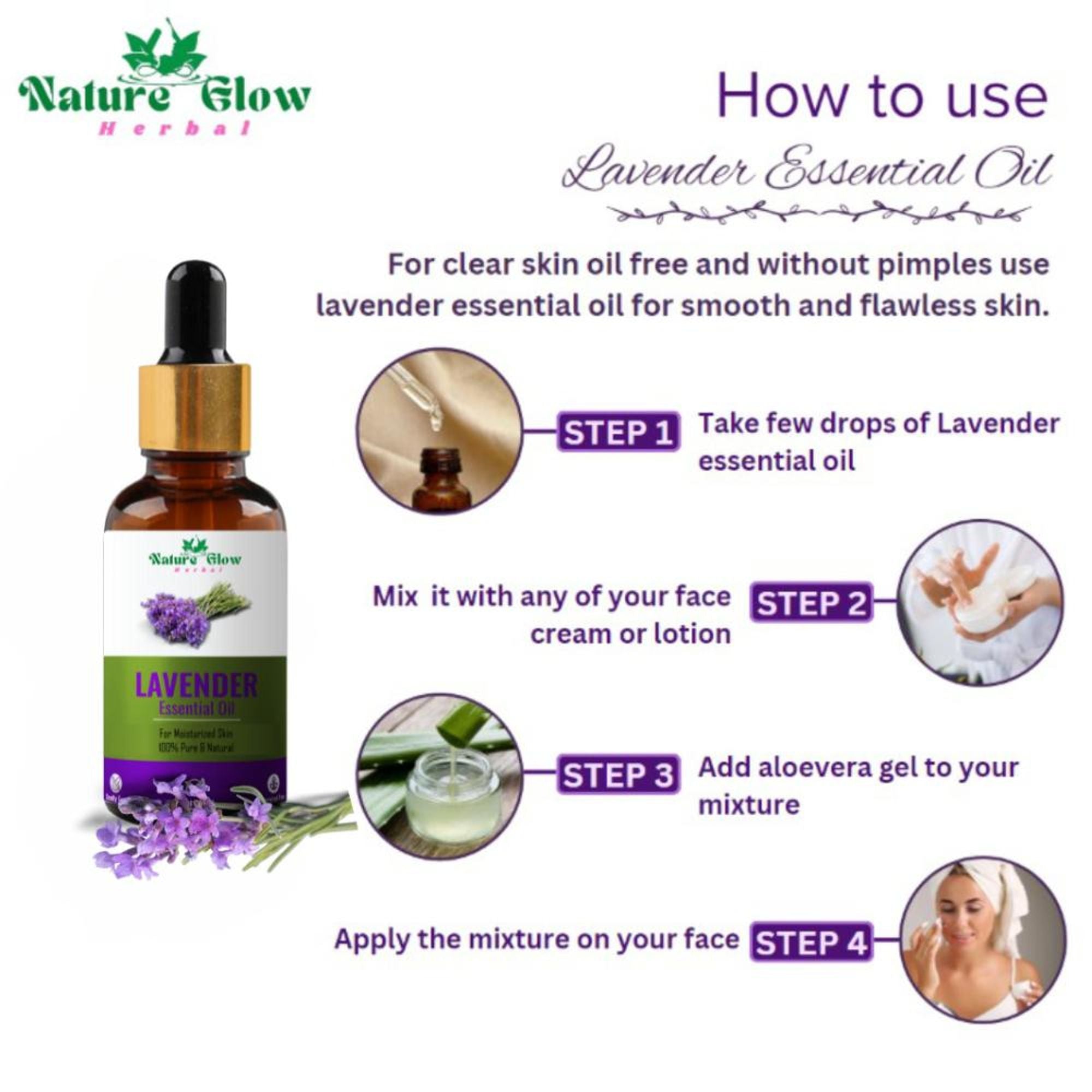 Nature Glow Herbal Lavender Essential Oil | Grocsy
