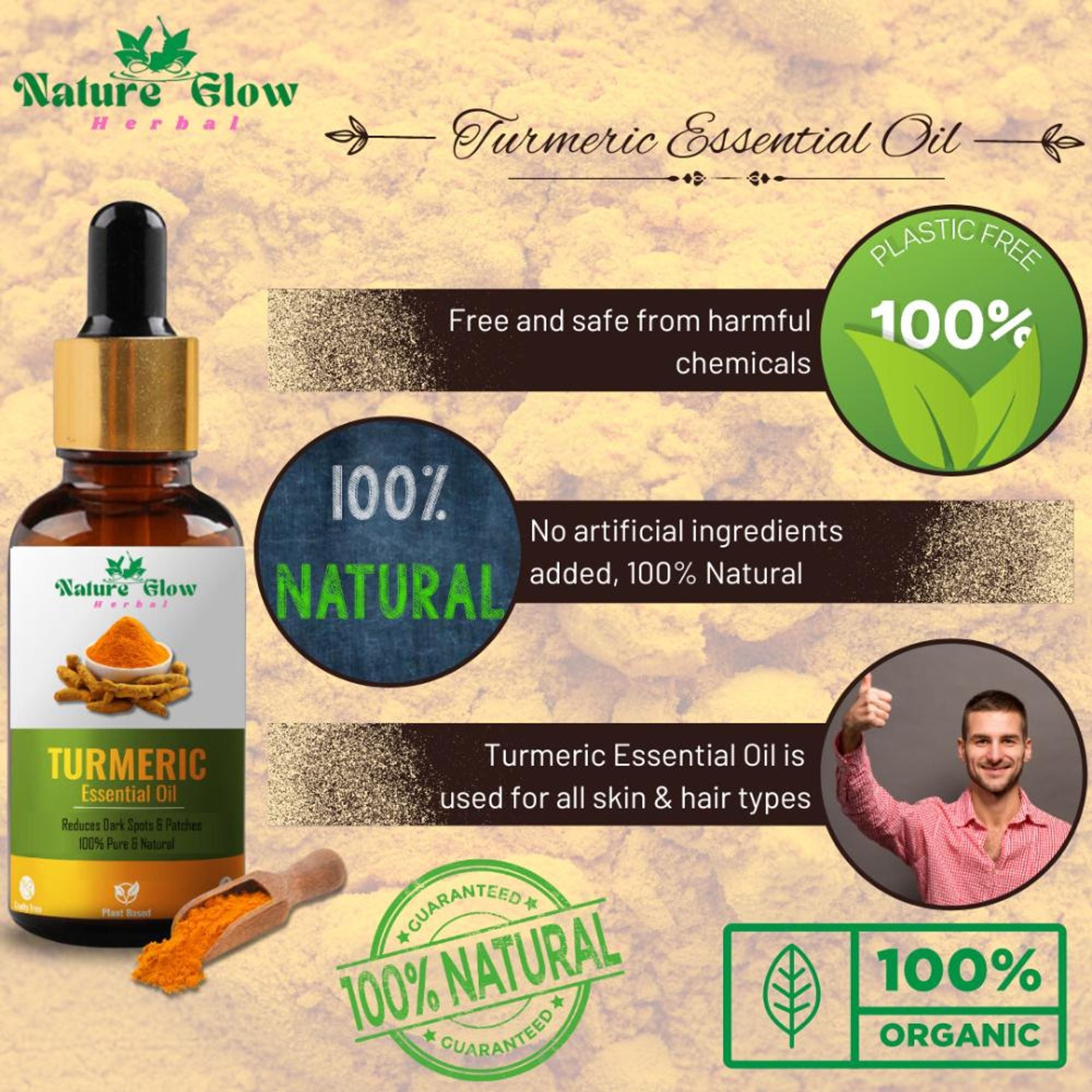 Nature Glow Herbal Turmeric Essential Oil | Grocsy