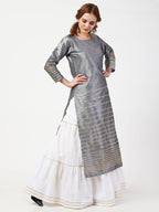Cheera Kurta With Skirt & Embroidered Dupatta set (CH108KSD) | Grocsy
