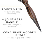 Bronson Professional Wooden Round Hair Brush Voluminzier For Blow Dry Curls and Waves - Dark Brown | Grocsy
