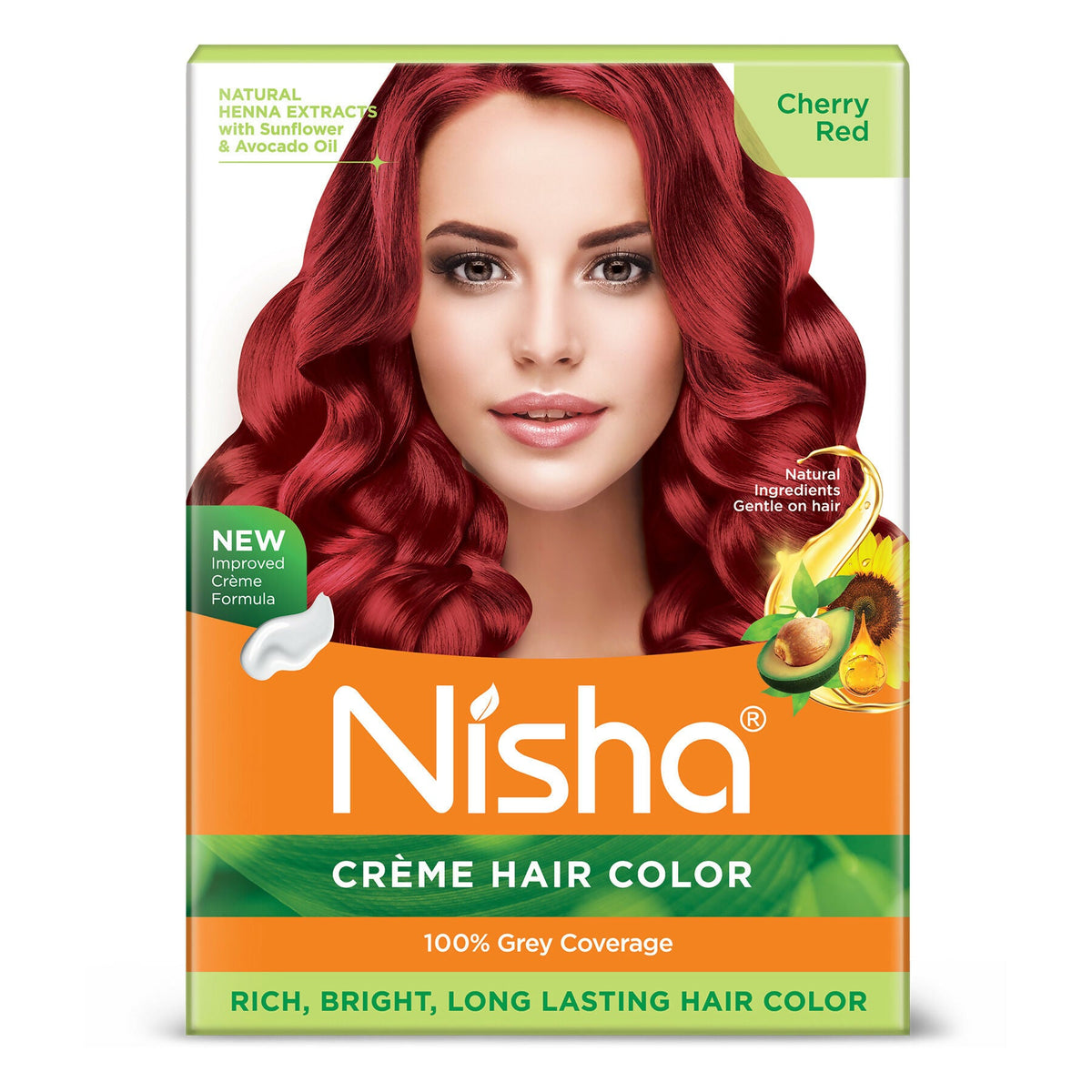 Nisha Creme Hair Color for Women - Cherry Red | Grocsy