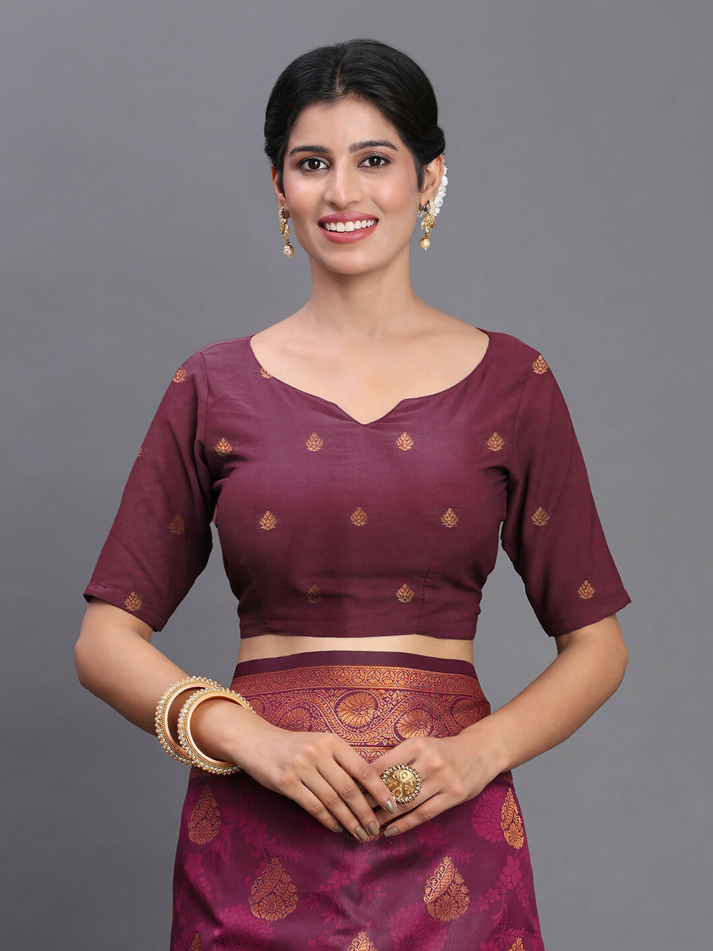 Shree Shyam Fashion Silk Purple Saree | Grocsy
