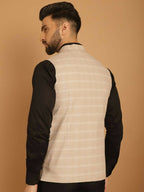 Even Apparels Nehru Jacket With Welt Pockets - Beige | Grocsy