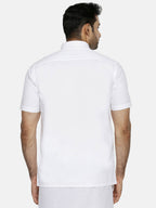 Ramraj Cotton Mens Half Sleeve Formal 100% Cotton White Shirt | Grocsy